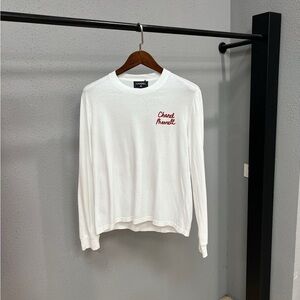 Authentic CHANEL White Shirt with Red Embroidery